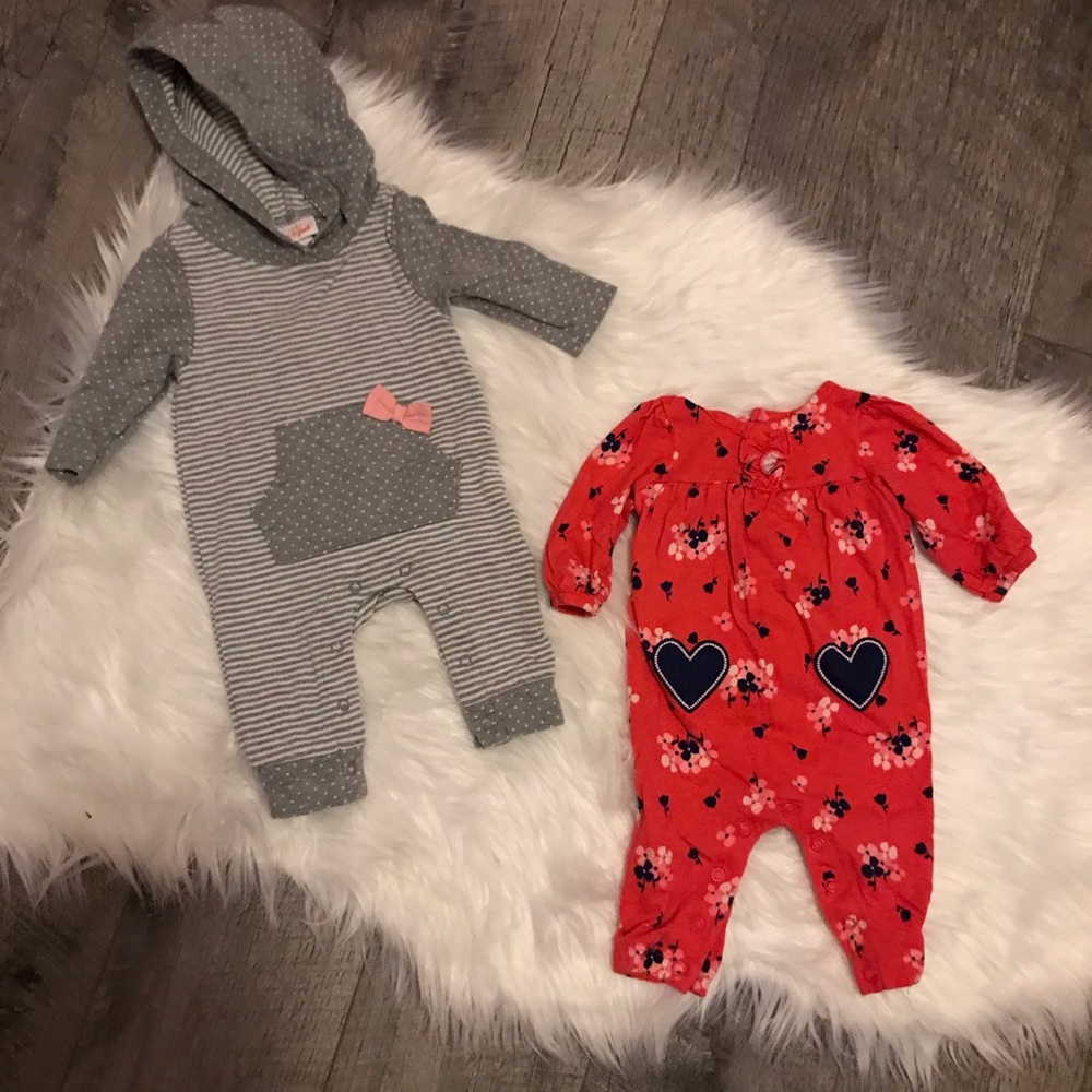 Bundle of newborn baby girl jumpers long sleeves